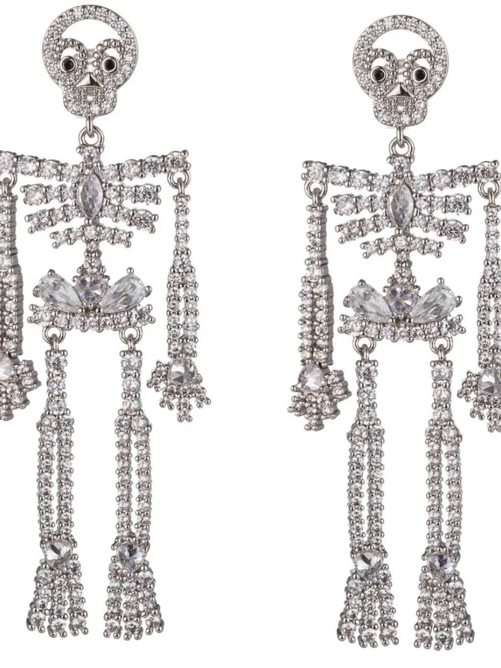 Eye Candy Riley Skeleton CZ Earrings